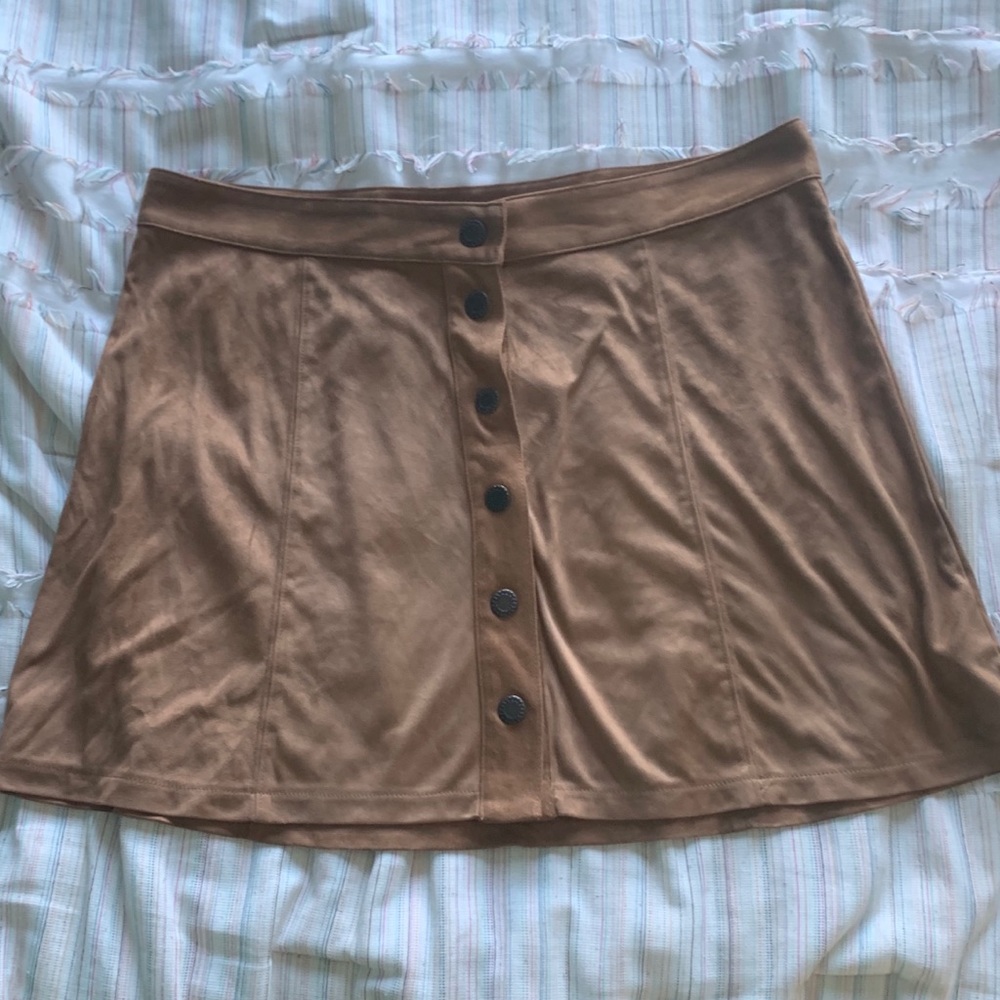 Tan suede skirt